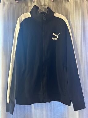 Puma Black Track Suit with White Stripes